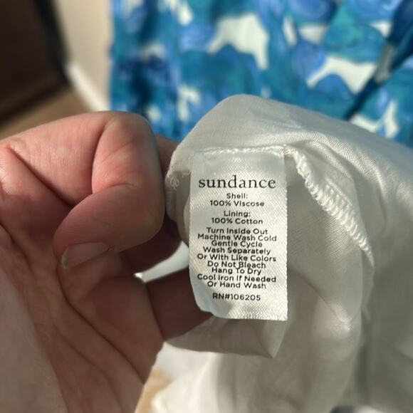 NEW Sundance periwinkle floral Maren Meadow sleeveless tiered dress - Picture 14 of 15